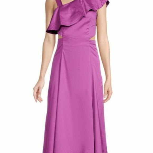 Veronica Beard Beilla Ruffle A Line Dress Vivid Orchid size 6 - Picture 7 of 9